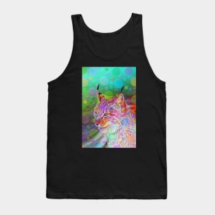 Smiling, colorful lynx - abstract Tank Top